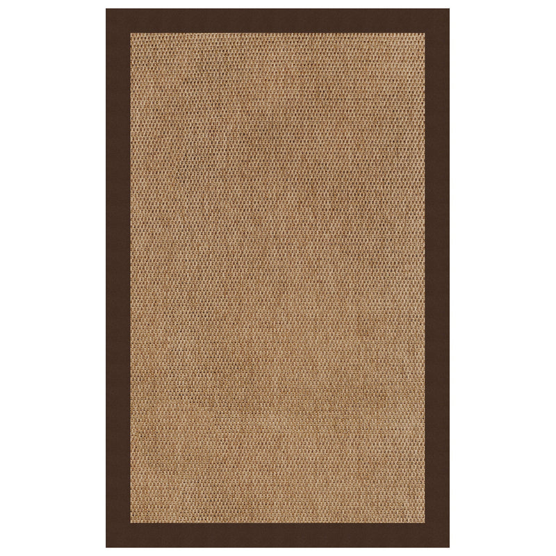 Islamorada-Basketweave Canvas Bay Brown Indoor/Outdoor Bordere Rectangle SiloR image