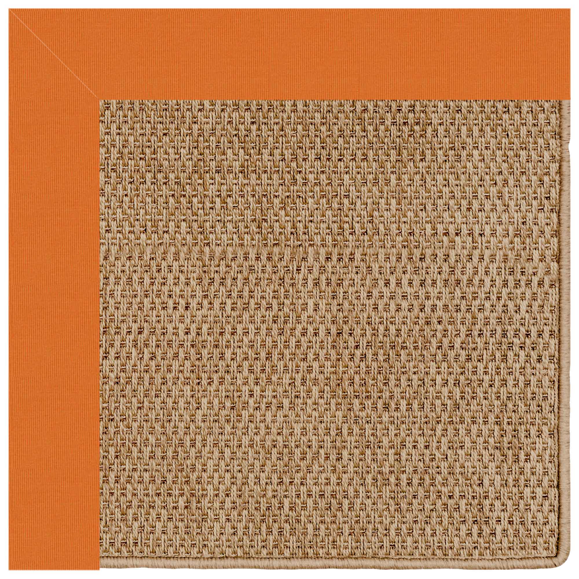 Islamorada-Basketweave Canvas Tangerine Indoor/Outdoor Bordere Octagon image