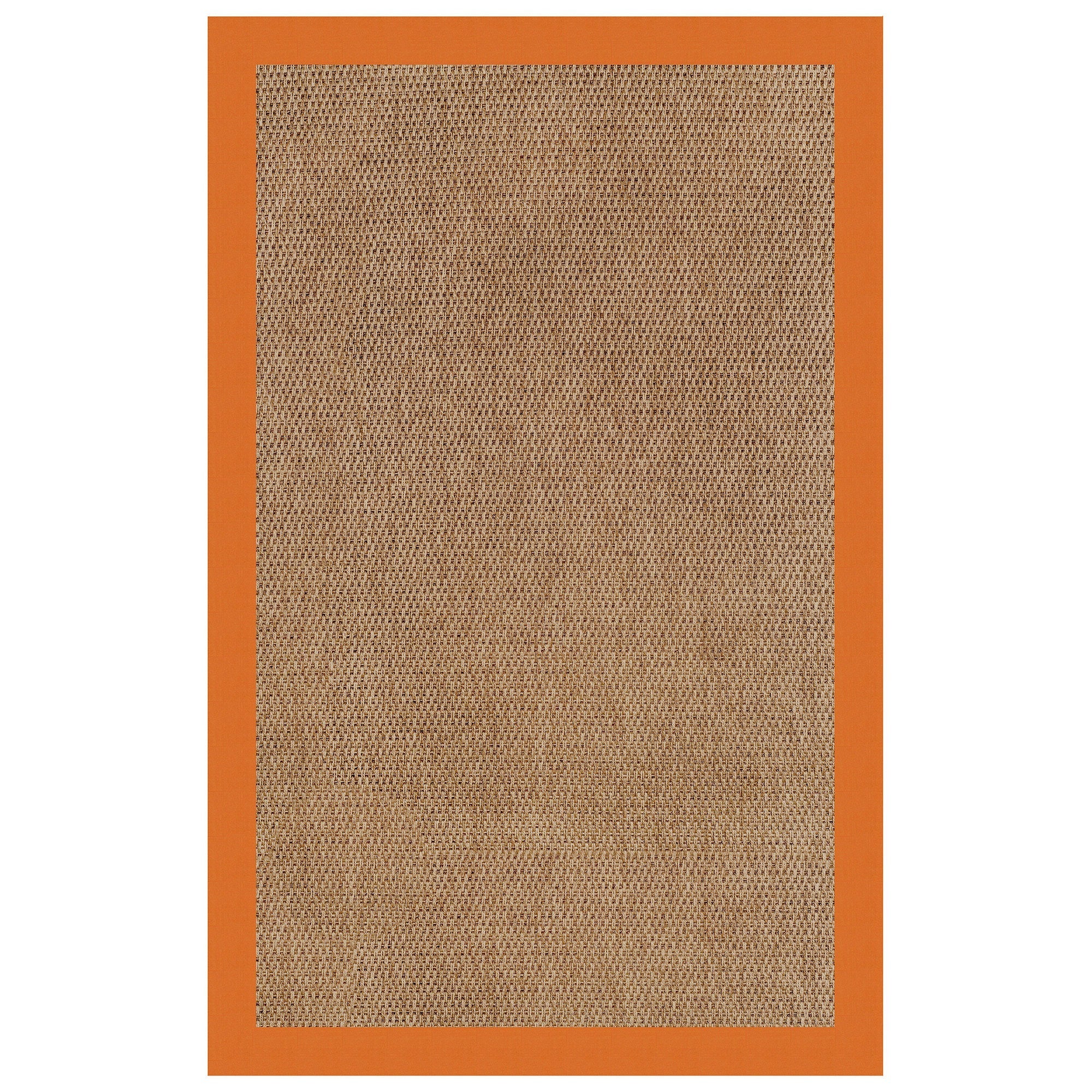 Islamorada-Basketweave Canvas Tangerine Indoor/Outdoor Bordere Rectangle image