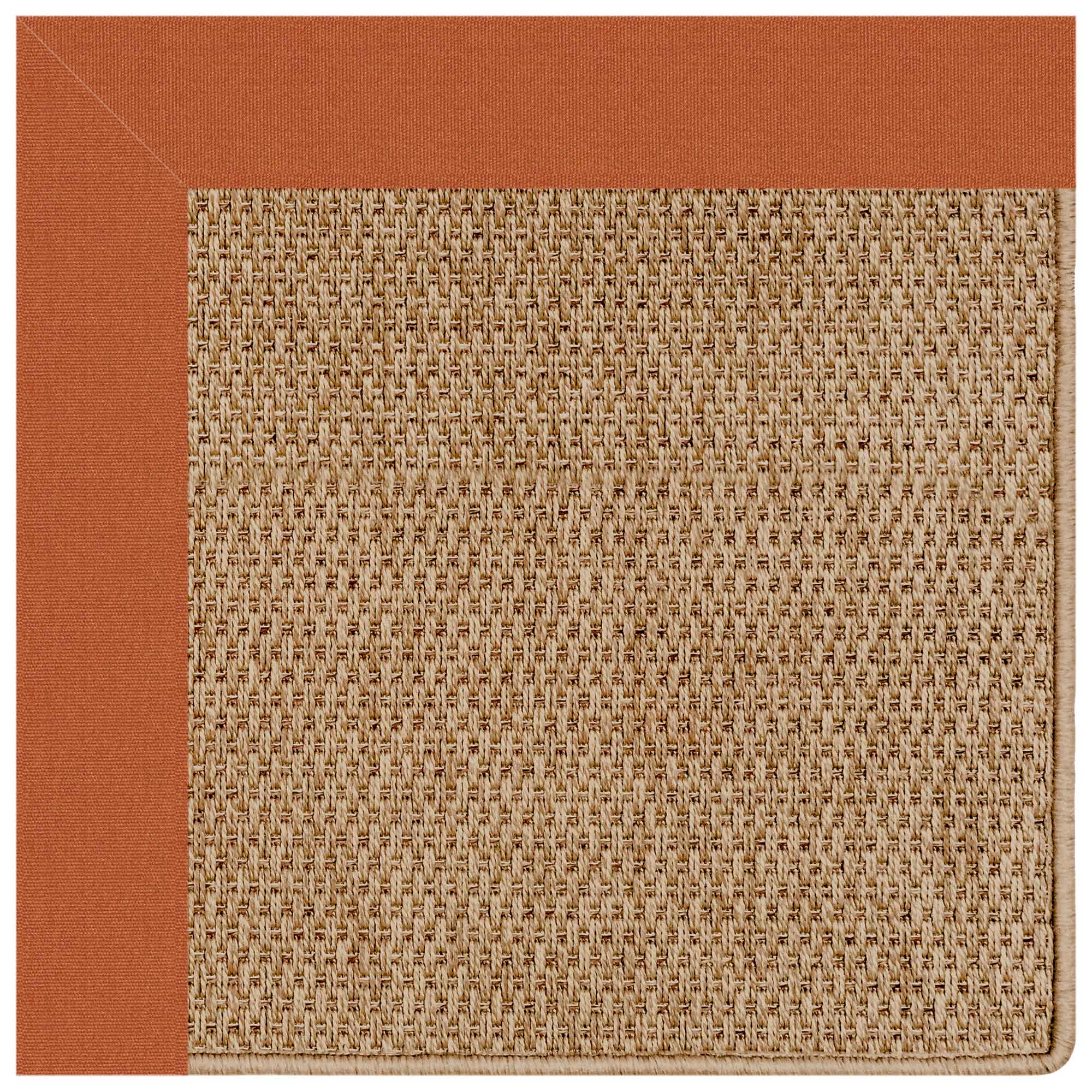 Islamorada-Basketweave Canvas Rust Indoor/Outdoor Bordere Octagon image