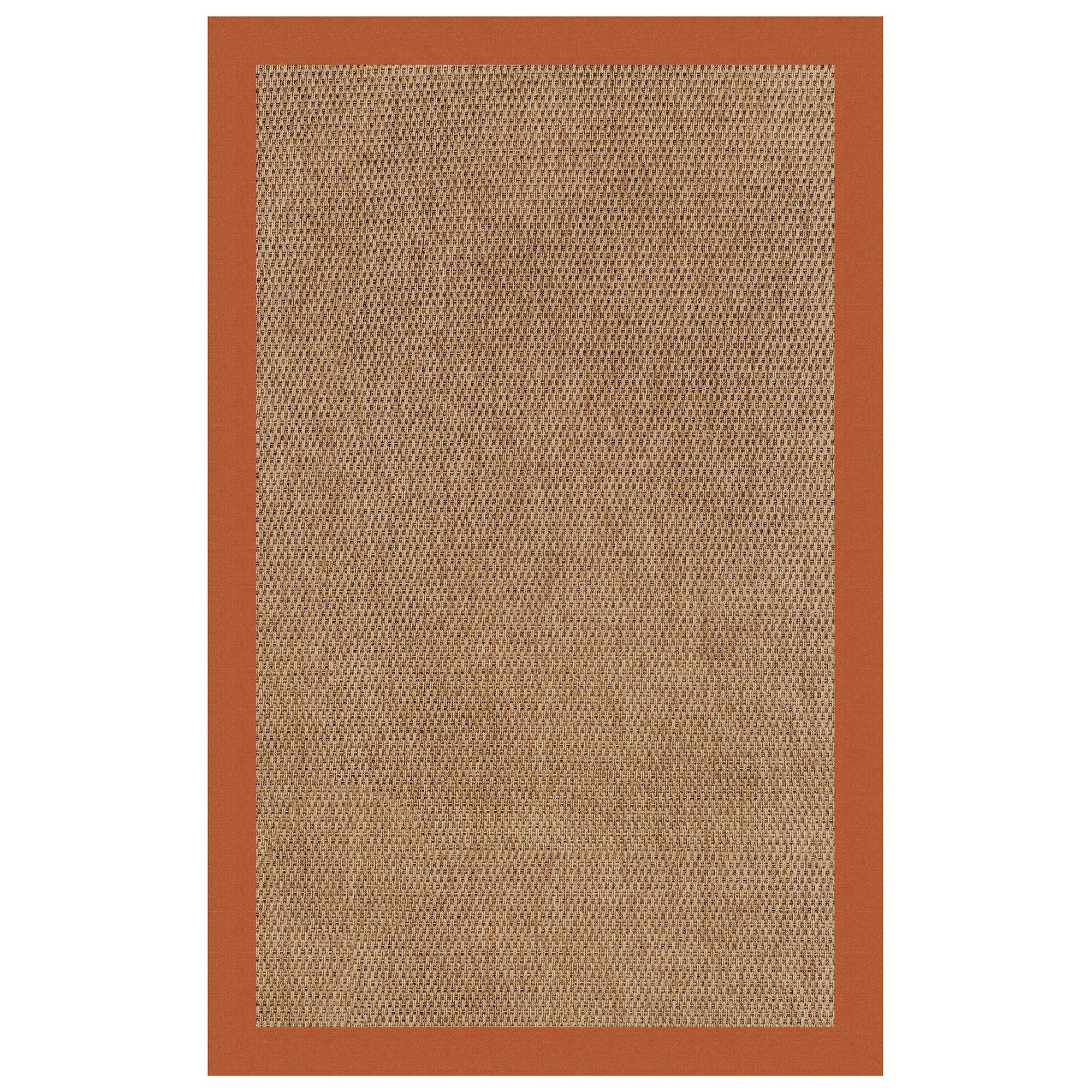 Islamorada-Basketweave Canvas Rust Indoor/Outdoor Bordere Rectangle image