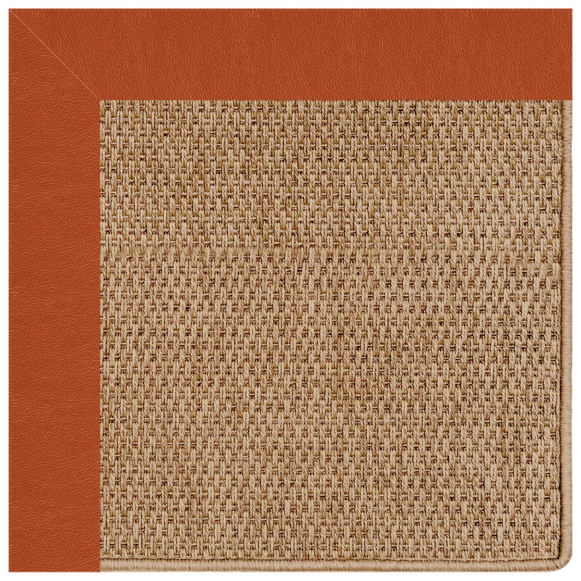 Islamorada-Basketweave Classic Persimmon Indoor/Outdoor Bordere Rectangle image