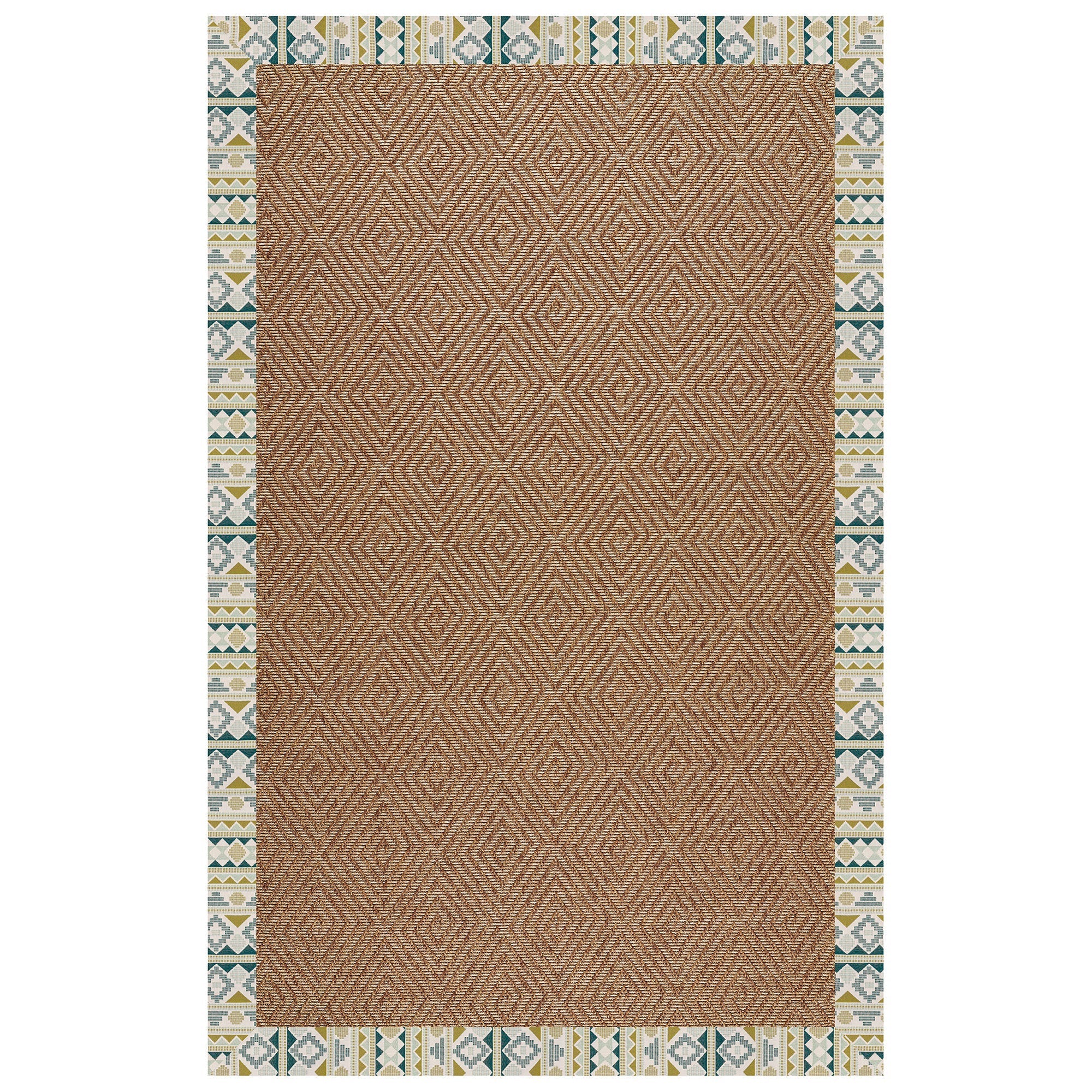 Islamorada-Diamond Inca Lime Indoor/Outdoor Bordere Rectangle image