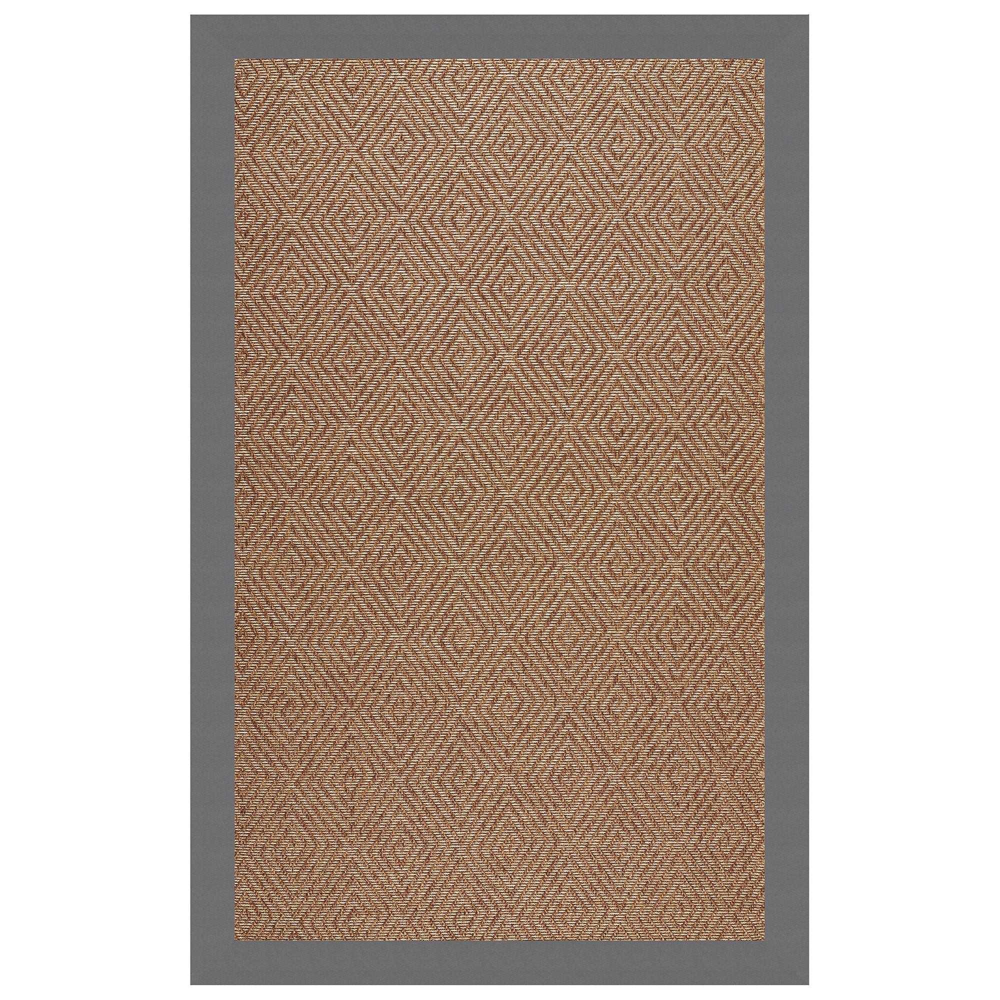 Islamorada-Diamond Canvas Charcoal Indoor/Outdoor Bordere Rectangle image