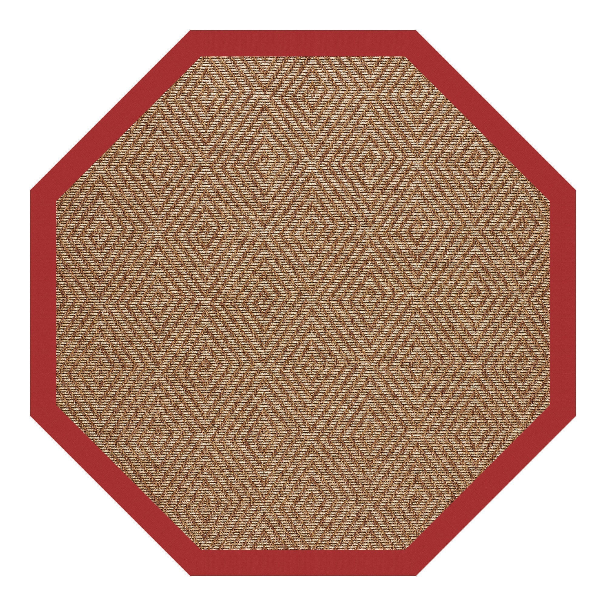 Islamorada-Diamond Canvas Jockey Red Indoor/Outdoor Bordere Octagon image