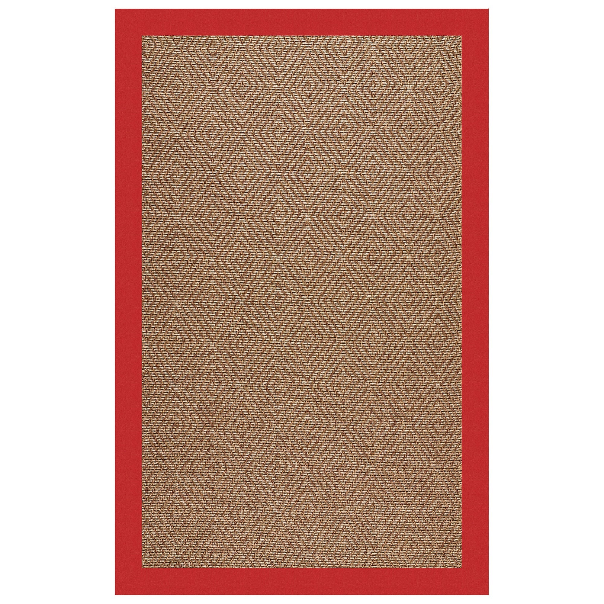 Islamorada-Diamond Canvas Jockey Red Indoor/Outdoor Bordere Rectangle image