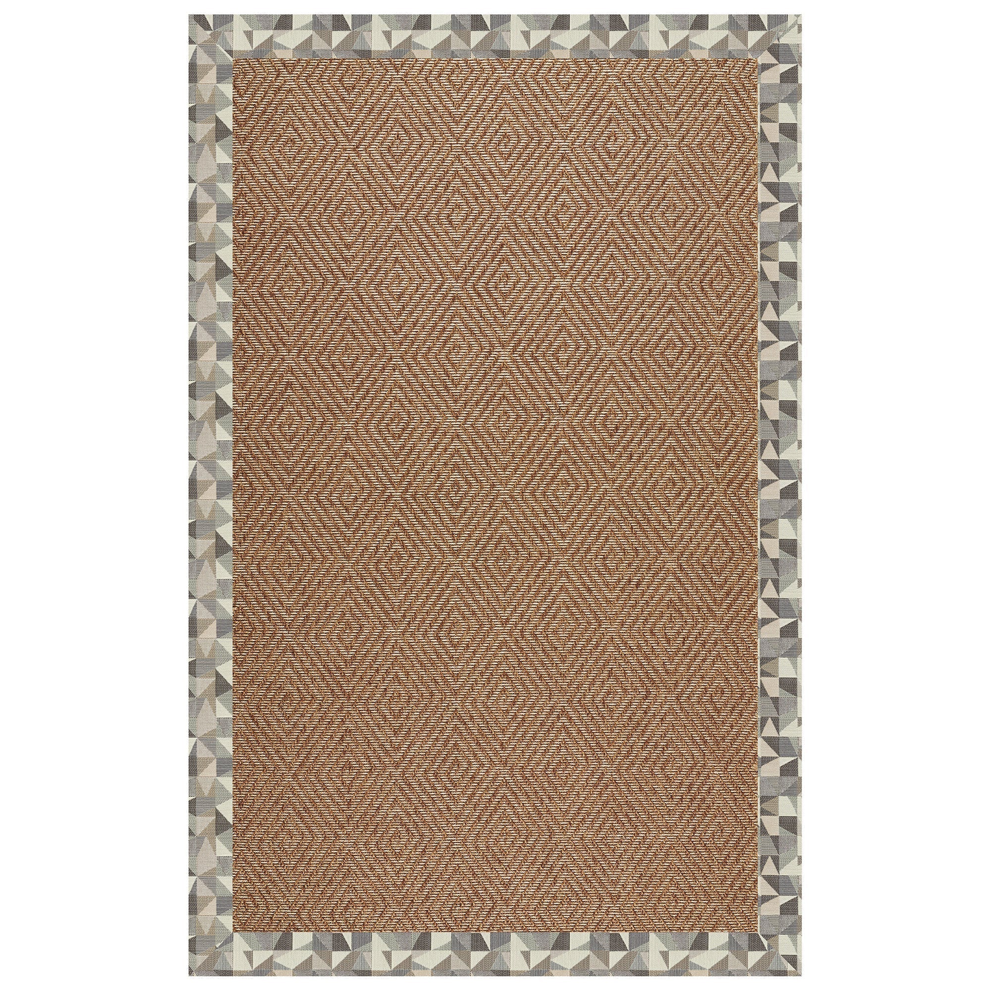 Islamorada-Diamond Geo Bronze Indoor/Outdoor Bordere Rectangle image