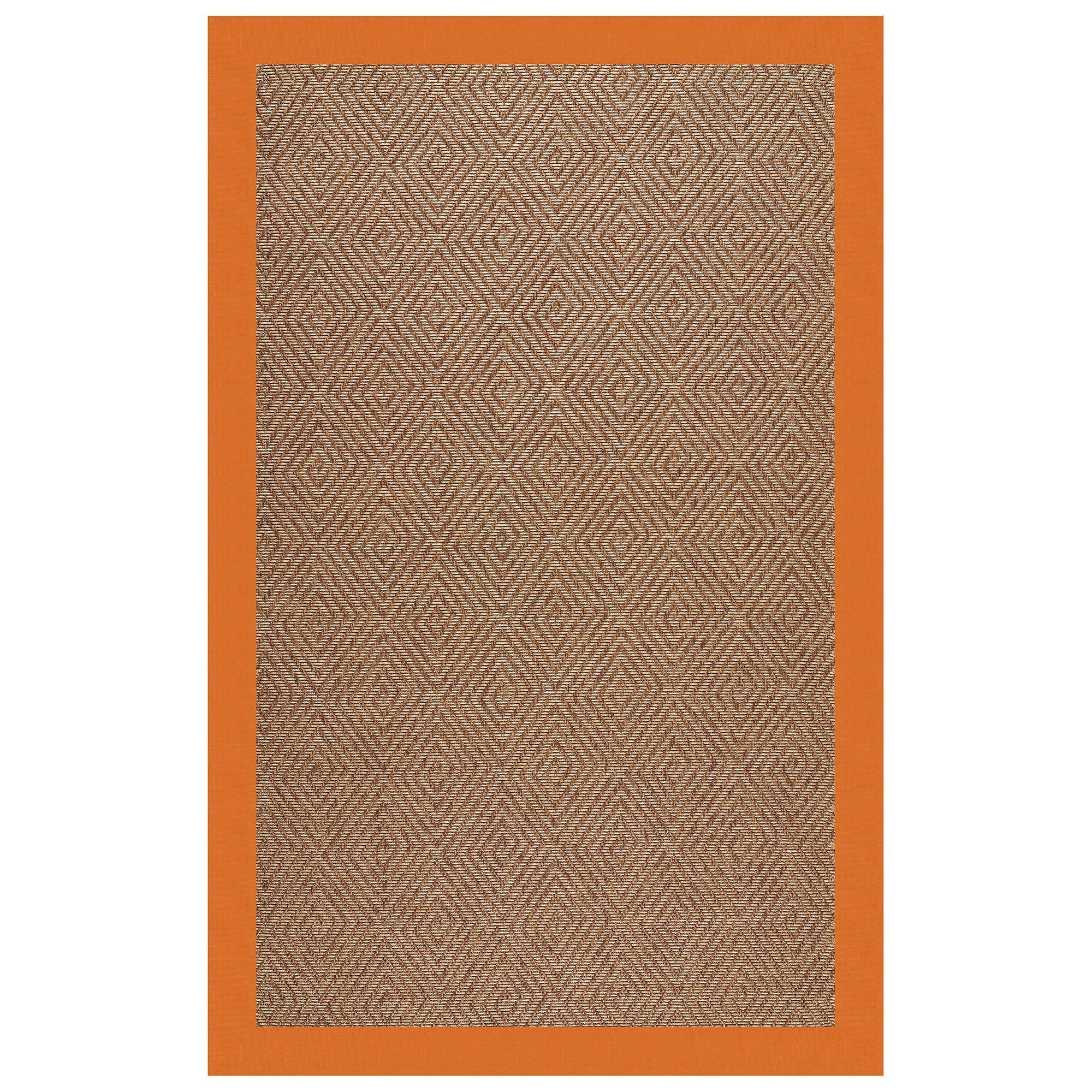 Islamorada-Diamond Canvas Tangerine Indoor/Outdoor Bordere Rectangle image