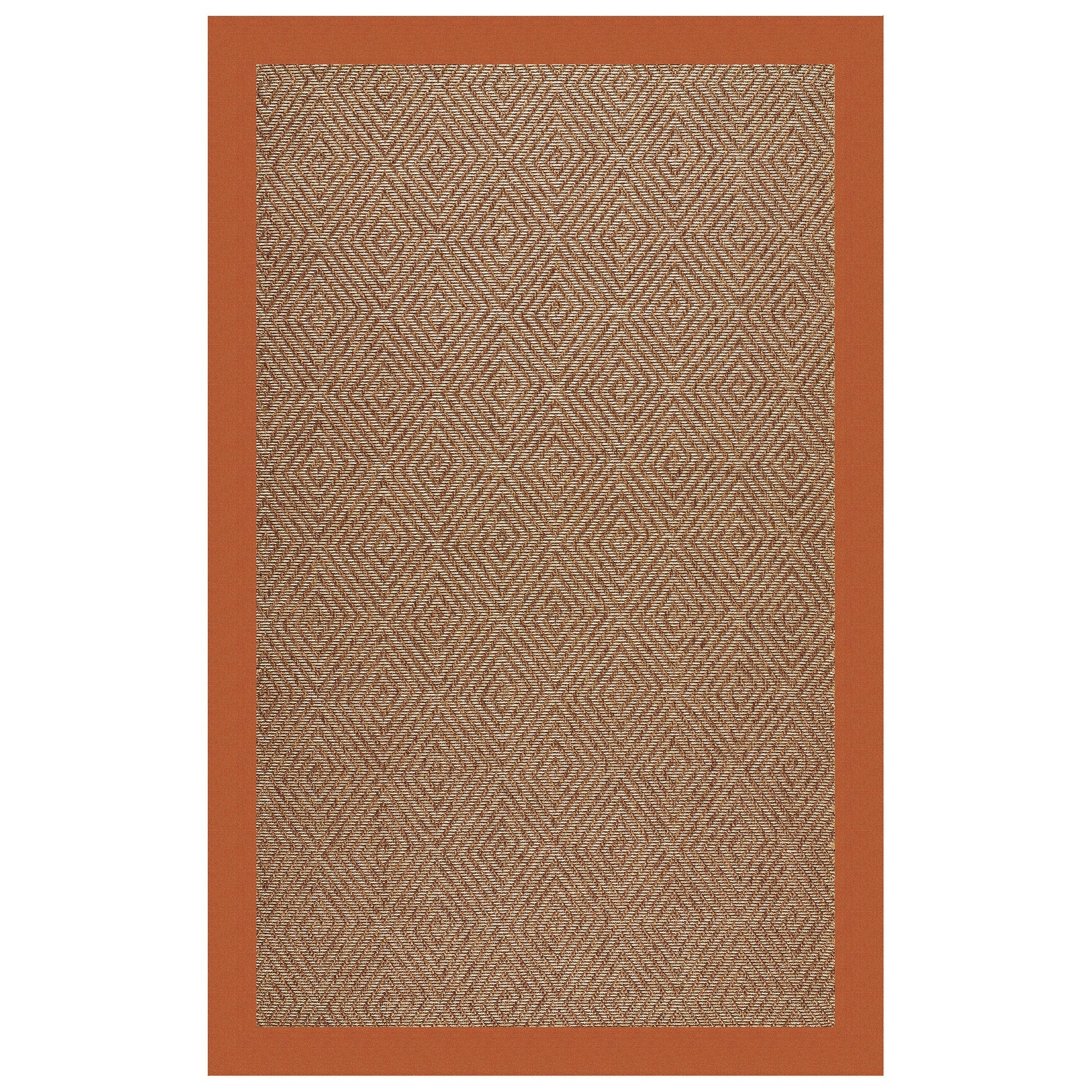 Islamorada-Diamond Canvas Rust Indoor/Outdoor Bordere Rectangle image