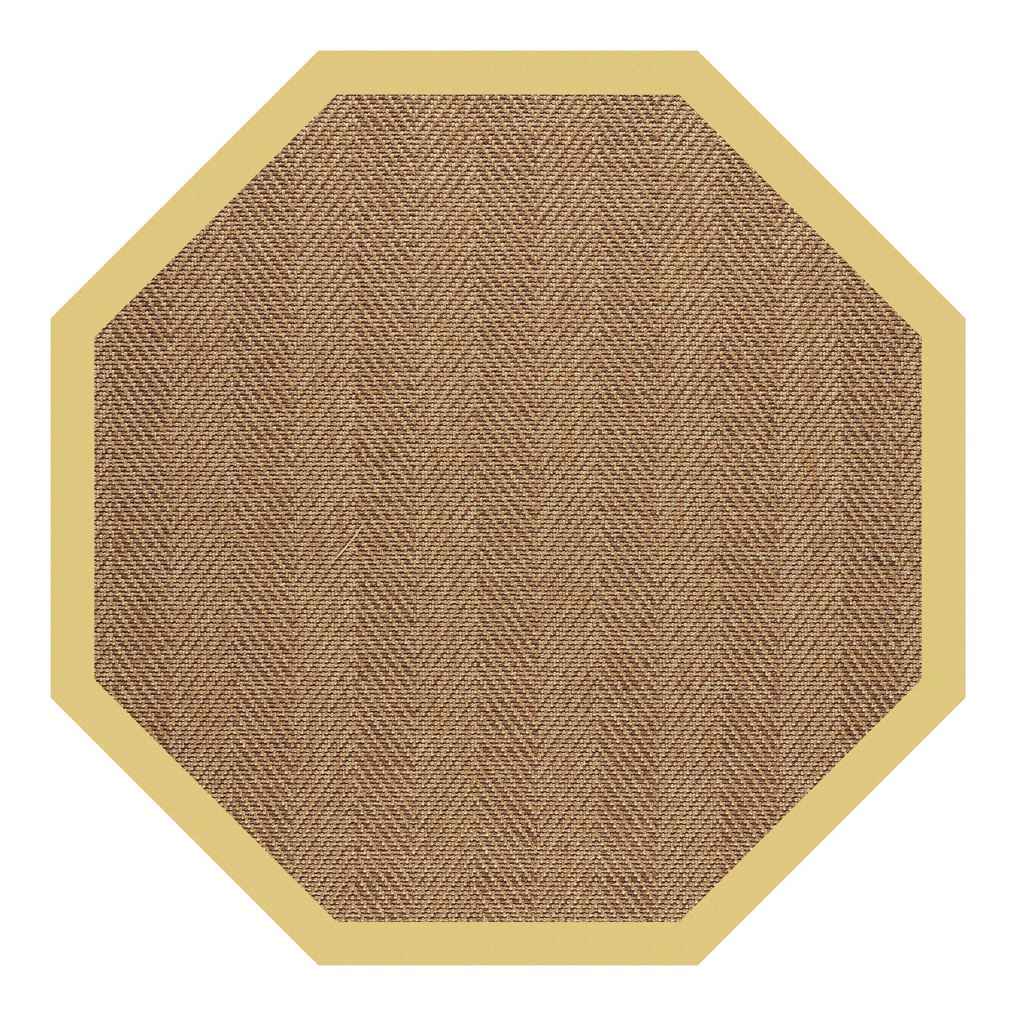 Islamorada-Herringbone Canvas Canary Indoor/Outdoor Bordere Octagon image