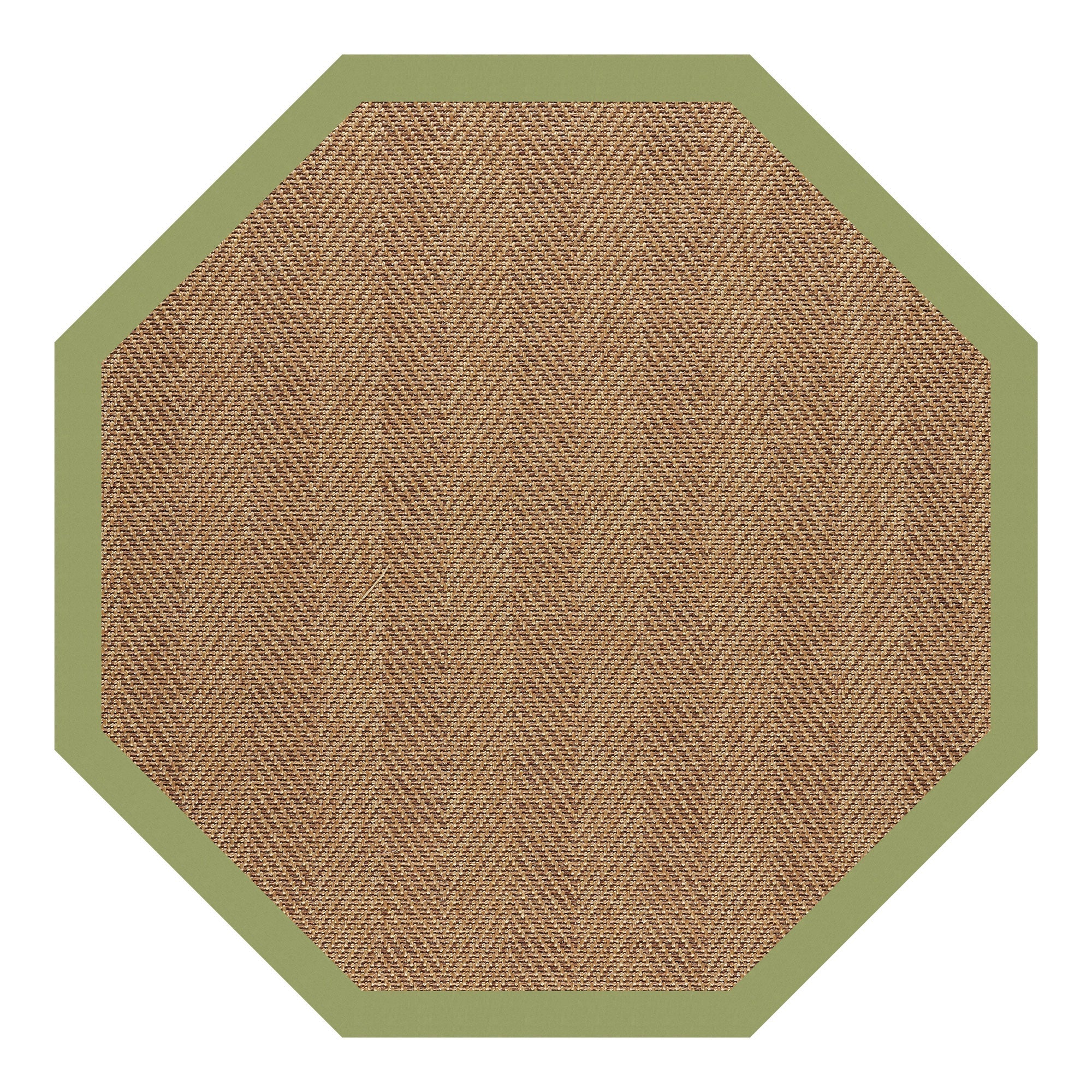 Islamorada-Herringbone Canvas Citron Indoor/Outdoor Bordere Octagon image