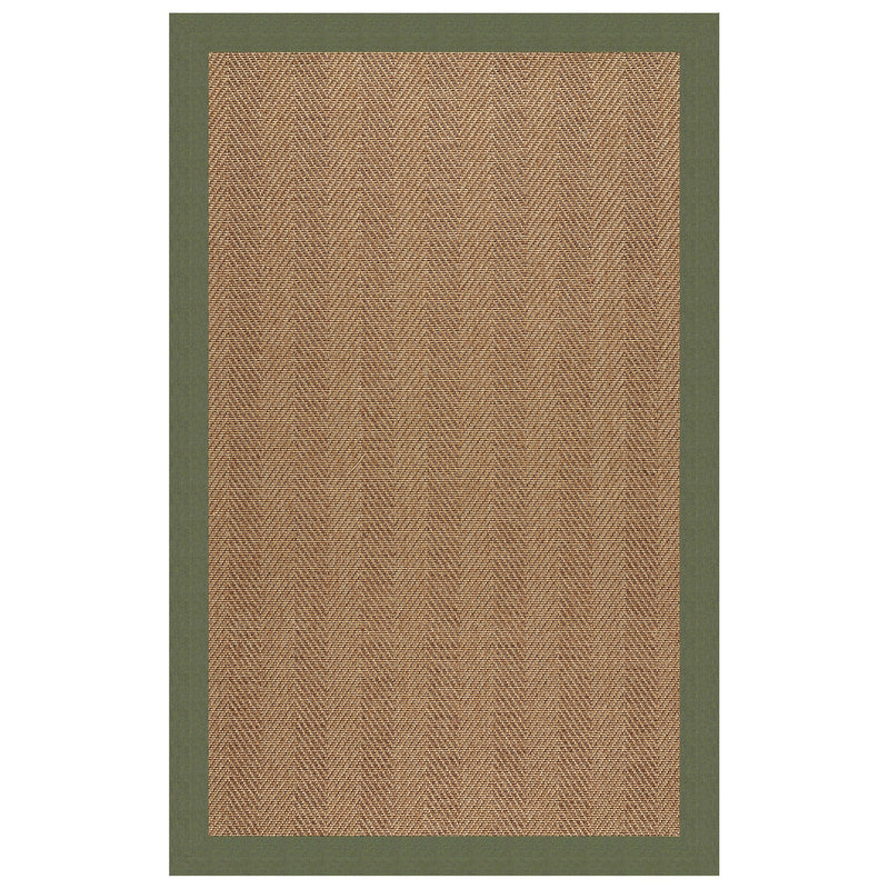 Islamorada-Herringbone Canvas Fern Indoor/Outdoor Bordere Rectangle SiloR image