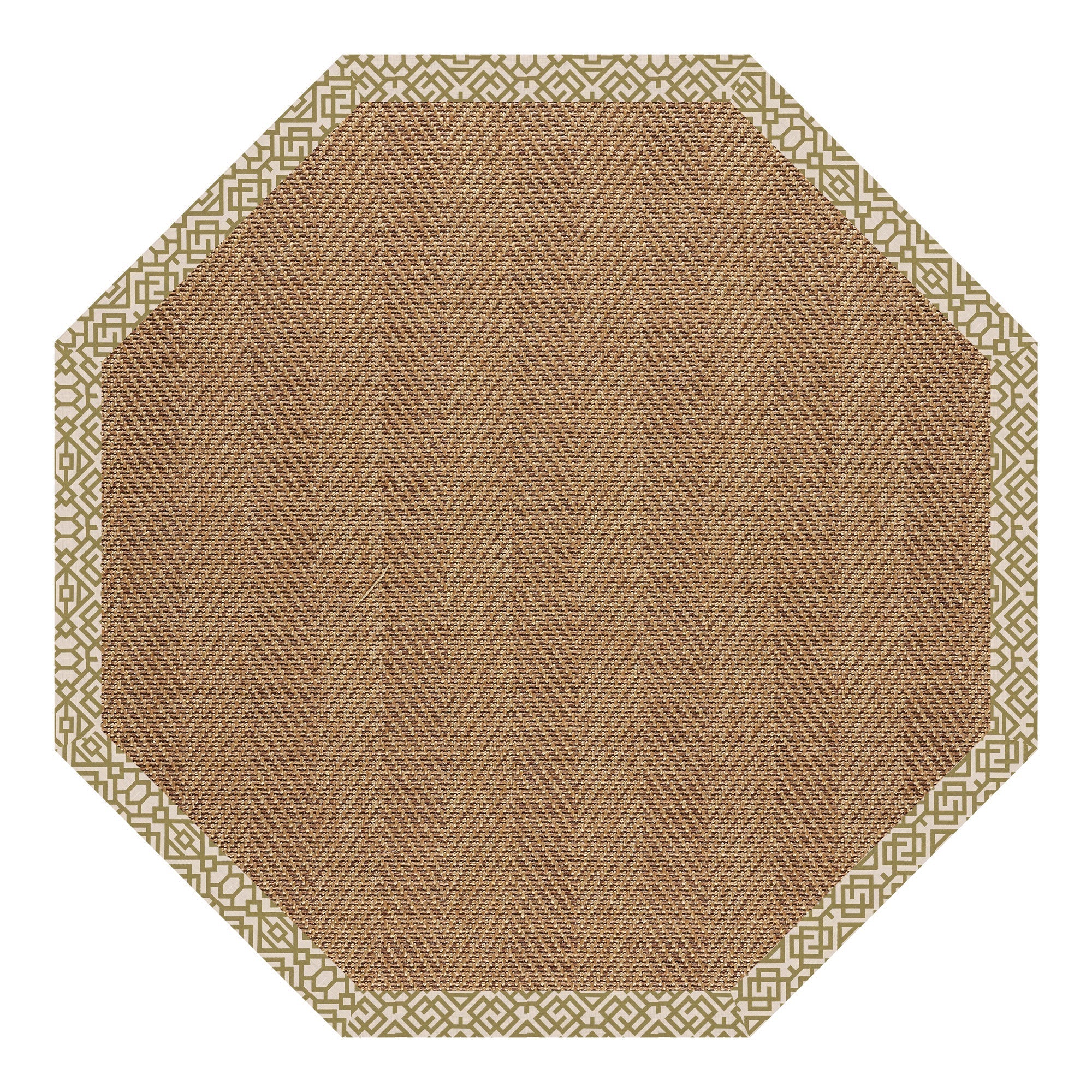 Islamorada-Herringbone Lattice Pesto Indoor/Outdoor Bordere Octagon image