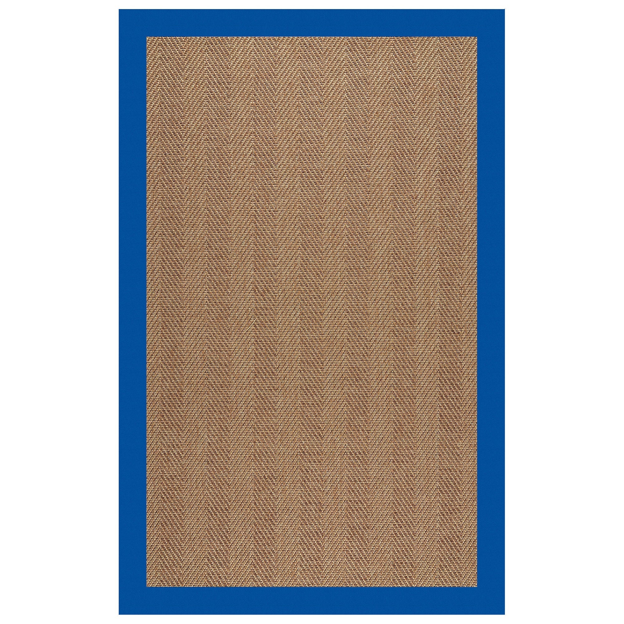 Islamorada-Herringbone Canvas Pacific Blue Indoor/Outdoor Bordere Rectangle image