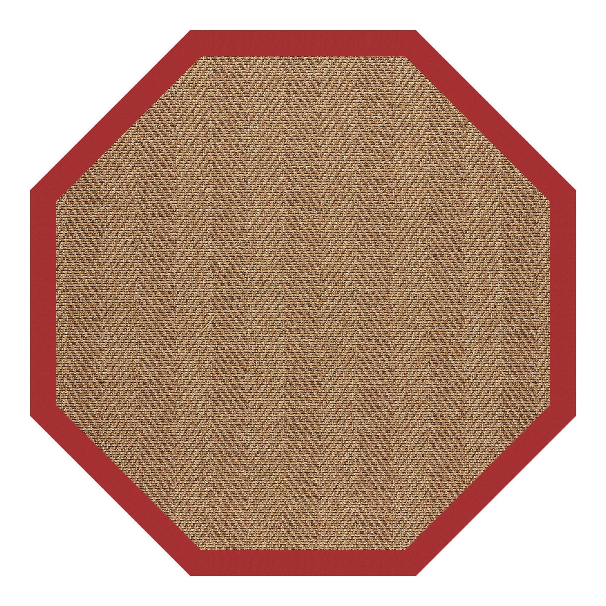 Islamorada-Herringbone Canvas Jockey Red Indoor/Outdoor Bordere Octagon image