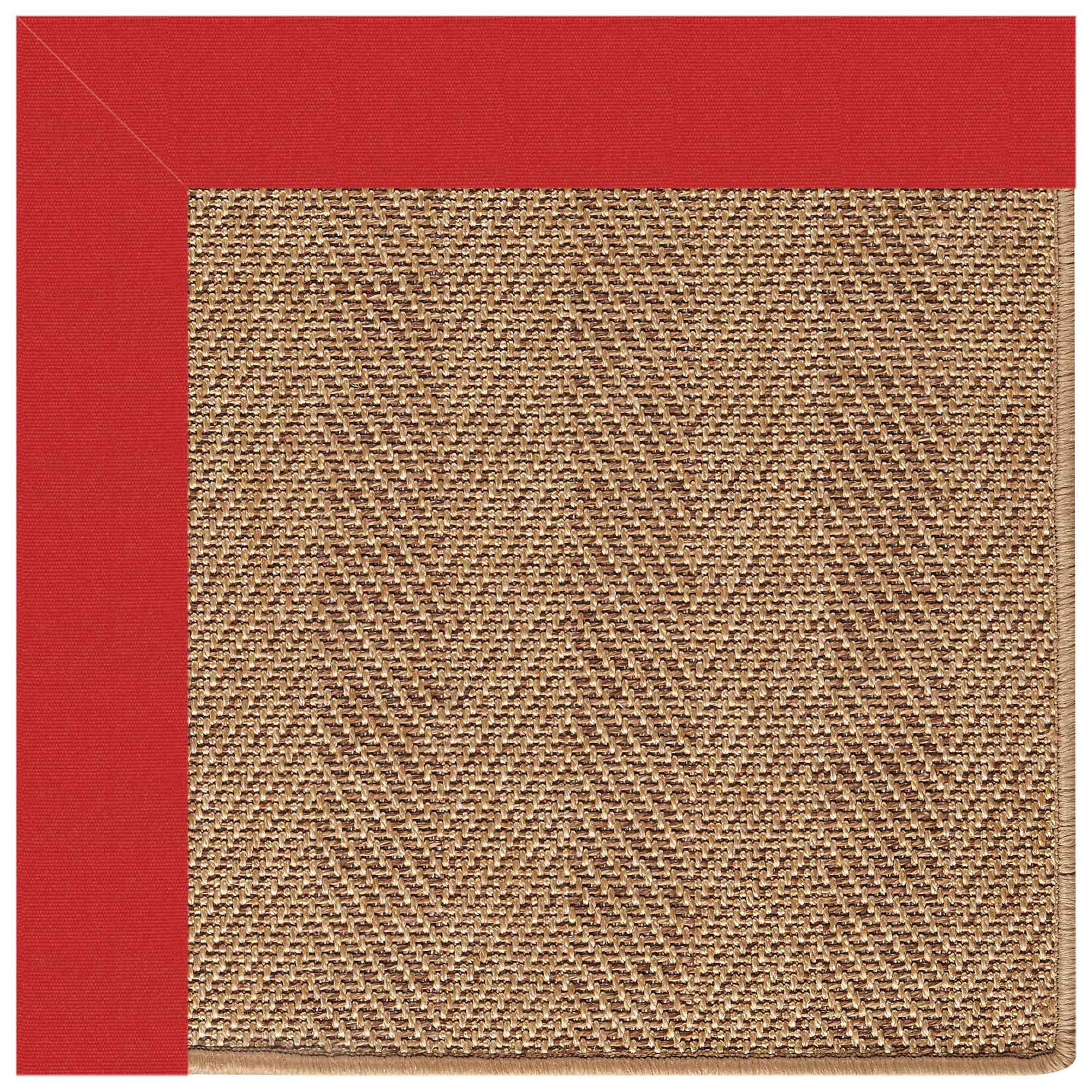 Islamorada-Herringbone Canvas Jockey Red Indoor/Outdoor Bordere Rectangle image