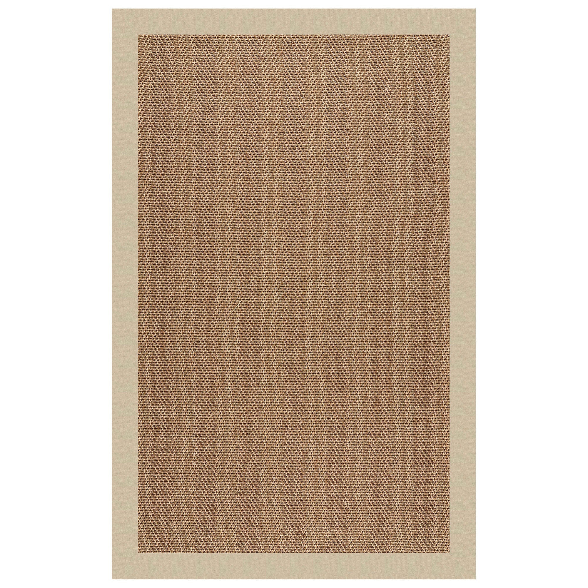 Islamorada-Herringbone Canvas Antique Beige Indoor/Outdoor Bordere Rectangle image