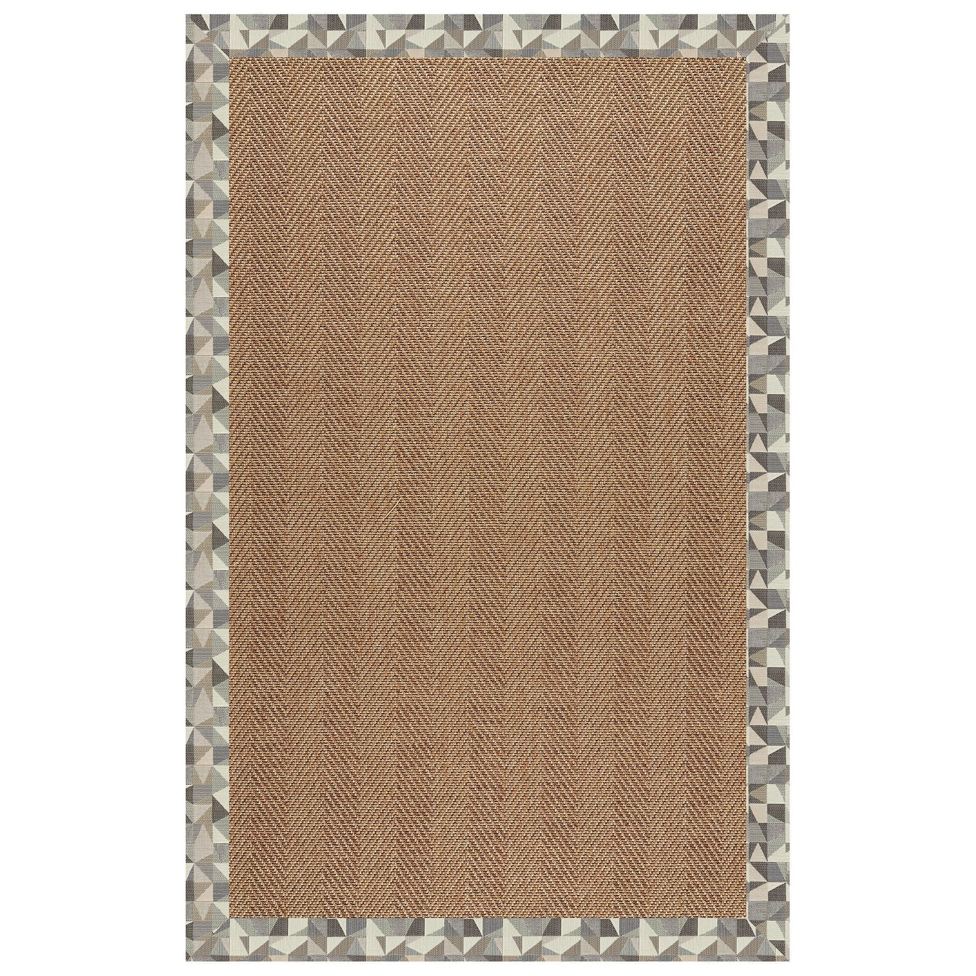 Islamorada-Herringbone Geo Bronze Indoor/Outdoor Bordere Rectangle image