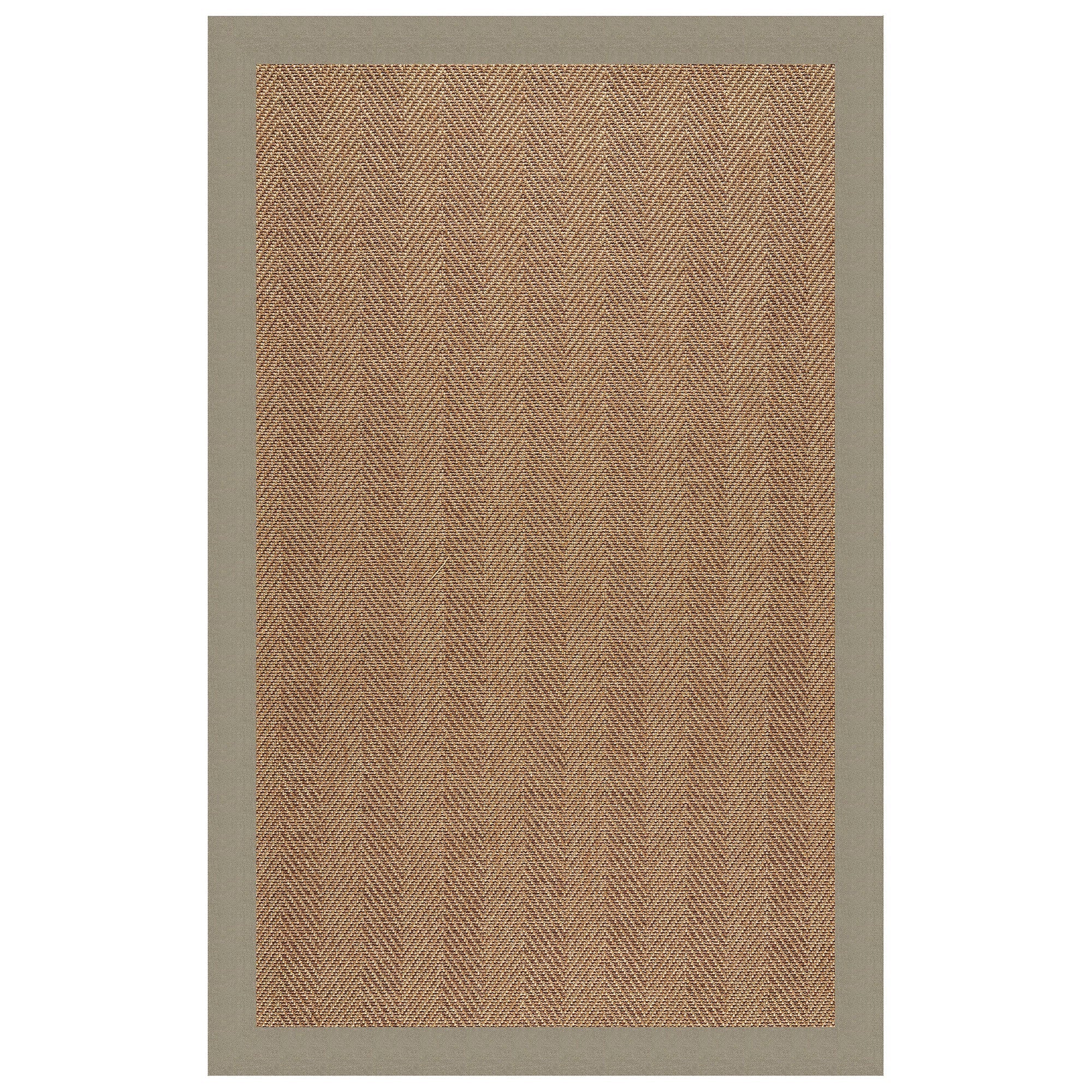 Islamorada-Herringbone Canvas Taupe Indoor/Outdoor Bordere Rectangle image