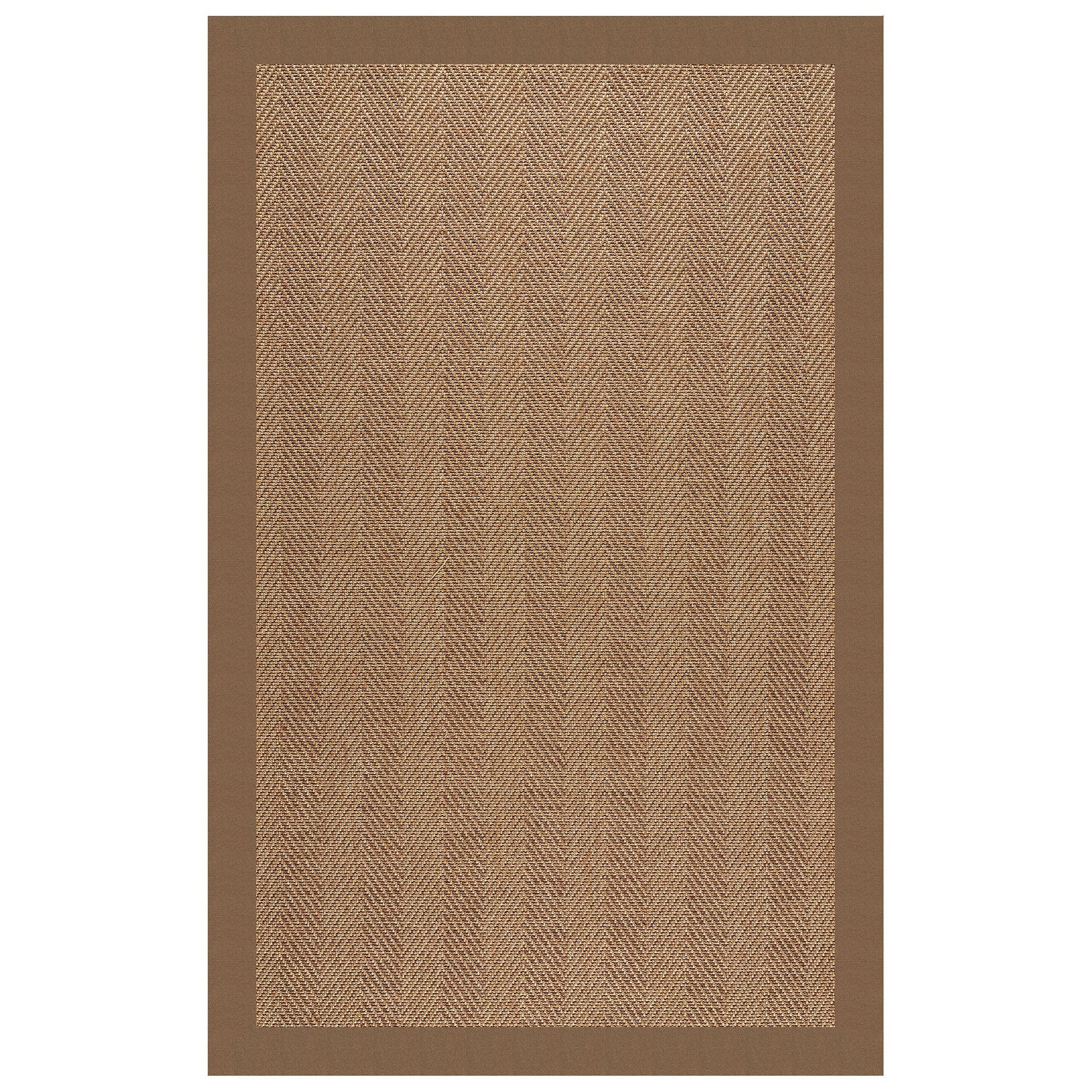 Islamorada-Herringbone Canvas Cocoa Indoor/Outdoor Bordere Rectangle image