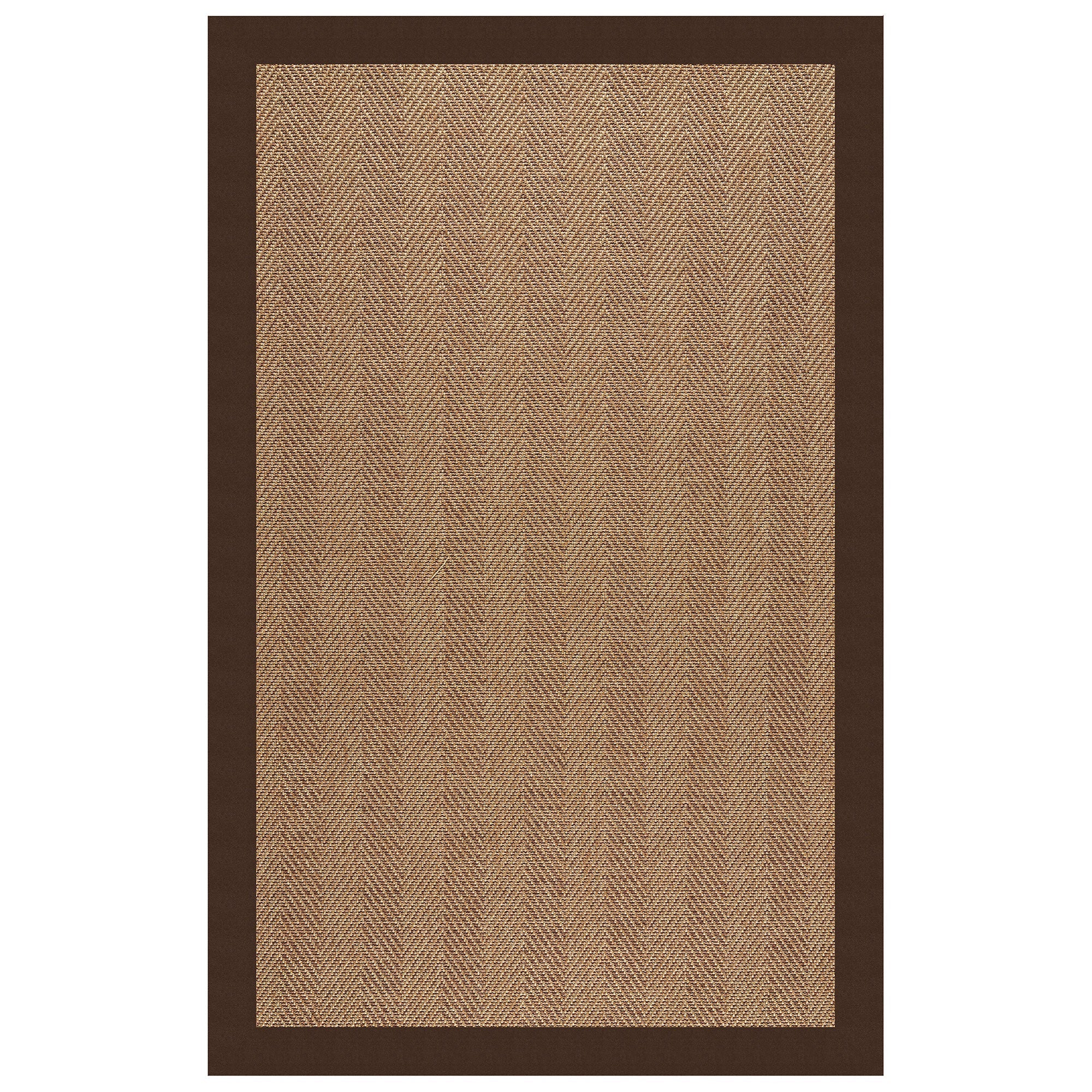 Islamorada-Herringbone Canvas Bay Brown Indoor/Outdoor Bordere Rectangle image