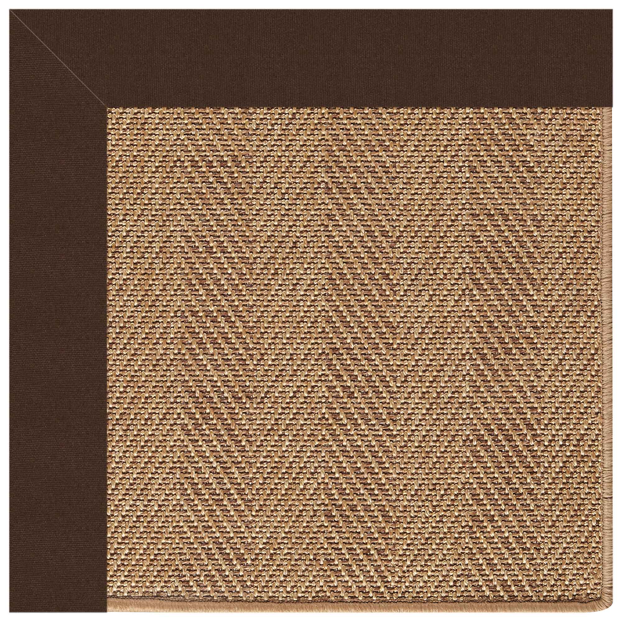 Islamorada-Herringbone Canvas Bay Brown Indoor/Outdoor Bordere Rectangle image