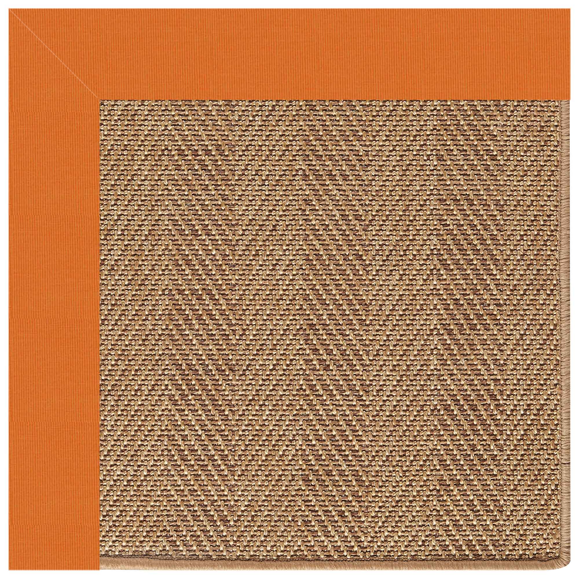 Islamorada-Herringbone Canvas Tangerine Indoor/Outdoor Bordere Octagon image