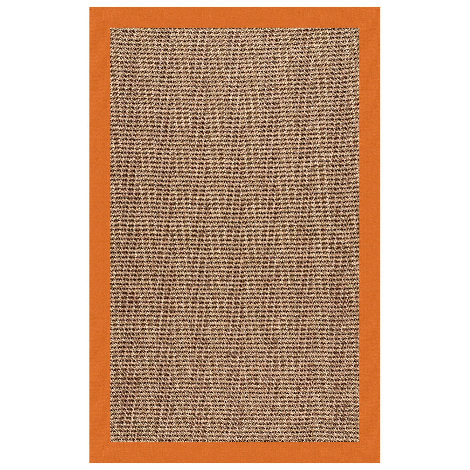 Islamorada-Herringbone Canvas Tangerine Indoor/Outdoor Bordere Rectangle image