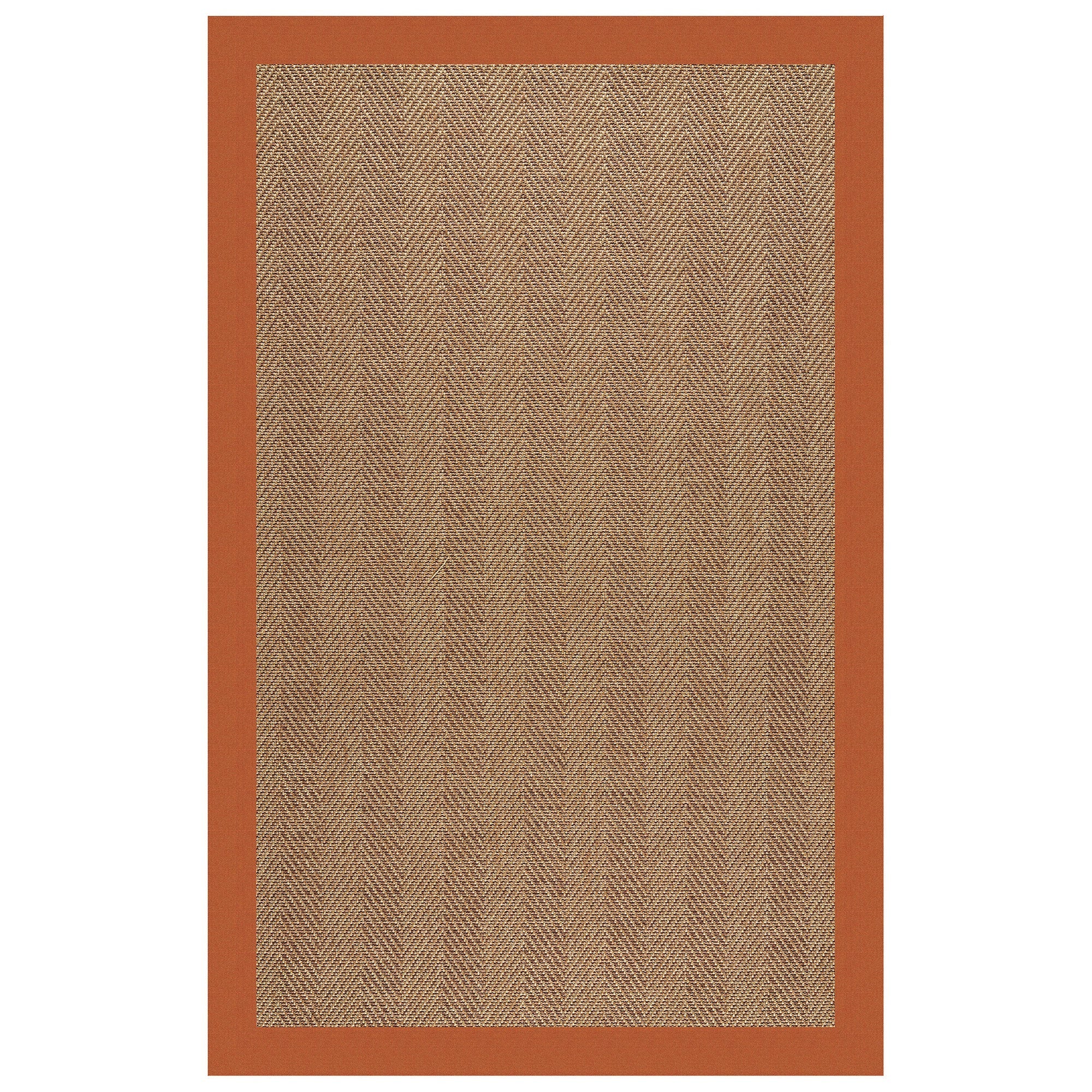 Islamorada-Herringbone Canvas Rust Indoor/Outdoor Bordere Rectangle image