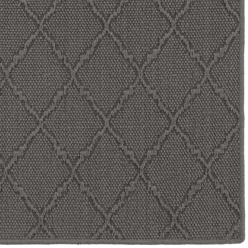 Hugo Graphite Machine Woven Rug Rectangle Corner image