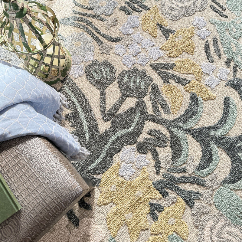 Avanti-Fiori Verde Hand Tufted Rug Rectangle Roomshot image