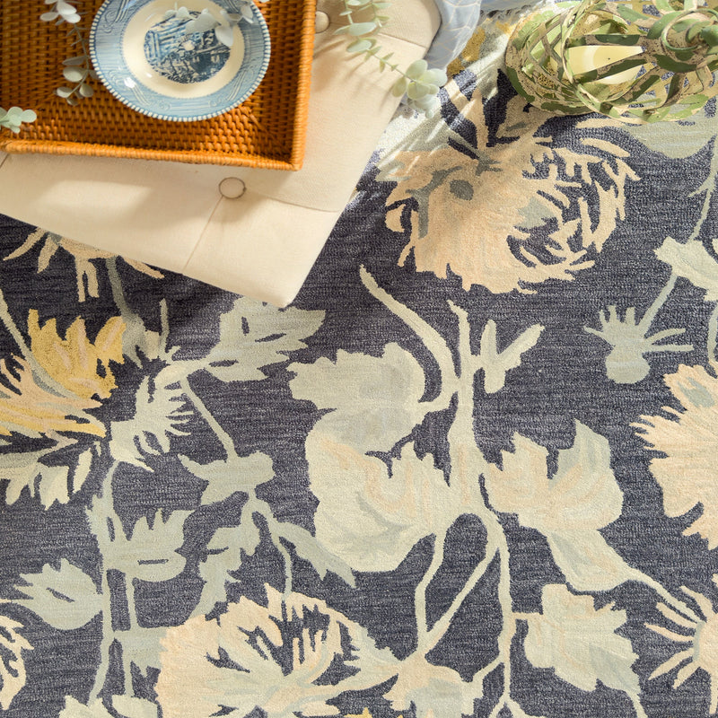 Avanti-Floral Nouveau Blue Multi Hand Tufted Rug Rectangle Roomshot image