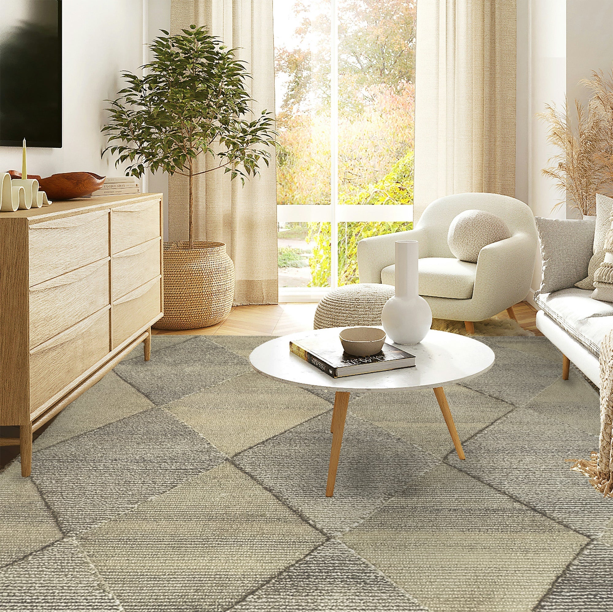 Matrix Taupe Hand Tufted Rug Rectangle image