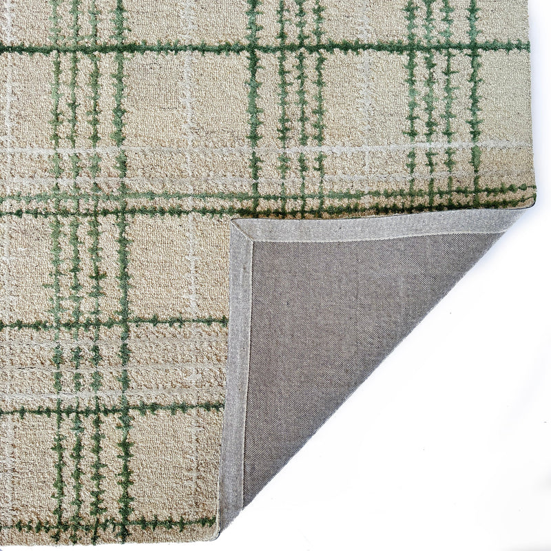 Tartan Moss Hand Tufted Rug Rectangle Back image