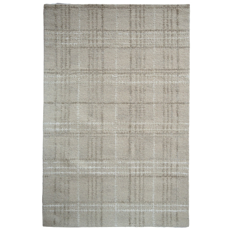 Tartan Neutral Hand Tufted Rug Rectangle SiloR image