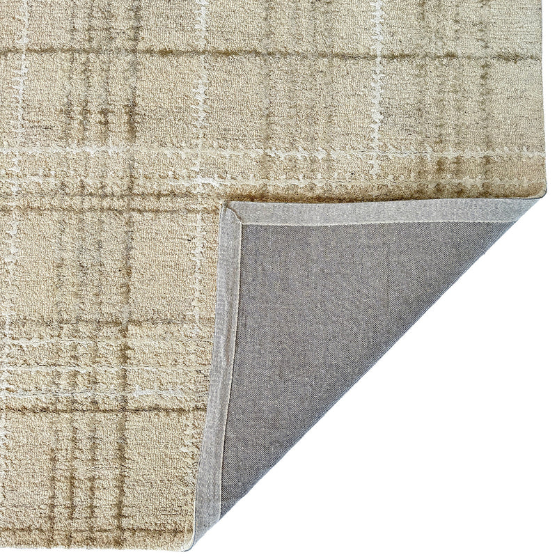 Tartan Neutral Hand Tufted Rug Rectangle Back image