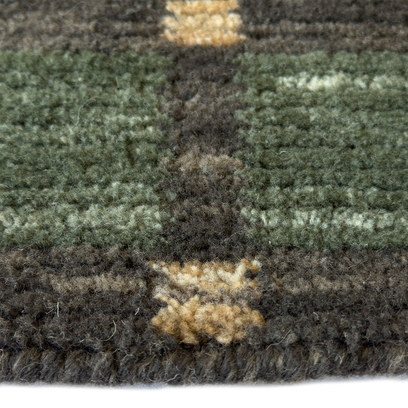 Tattersall Jade Hand Loomed Area Rug Rectangle Cross Section image