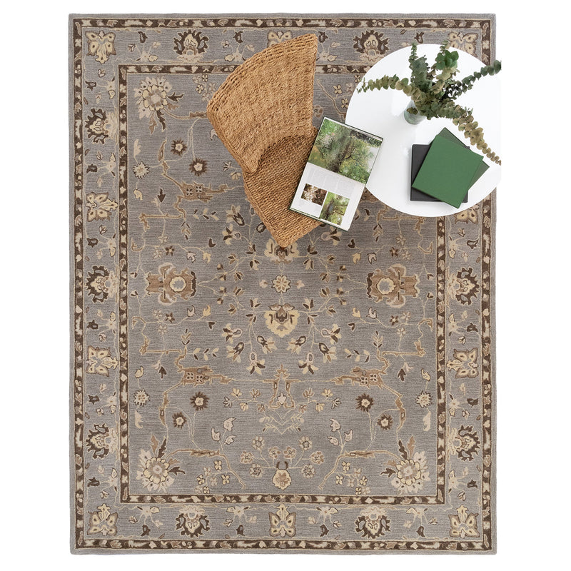 Azari-Isfahan Gray Hand Tufted Rug Rectangle Roomshot image