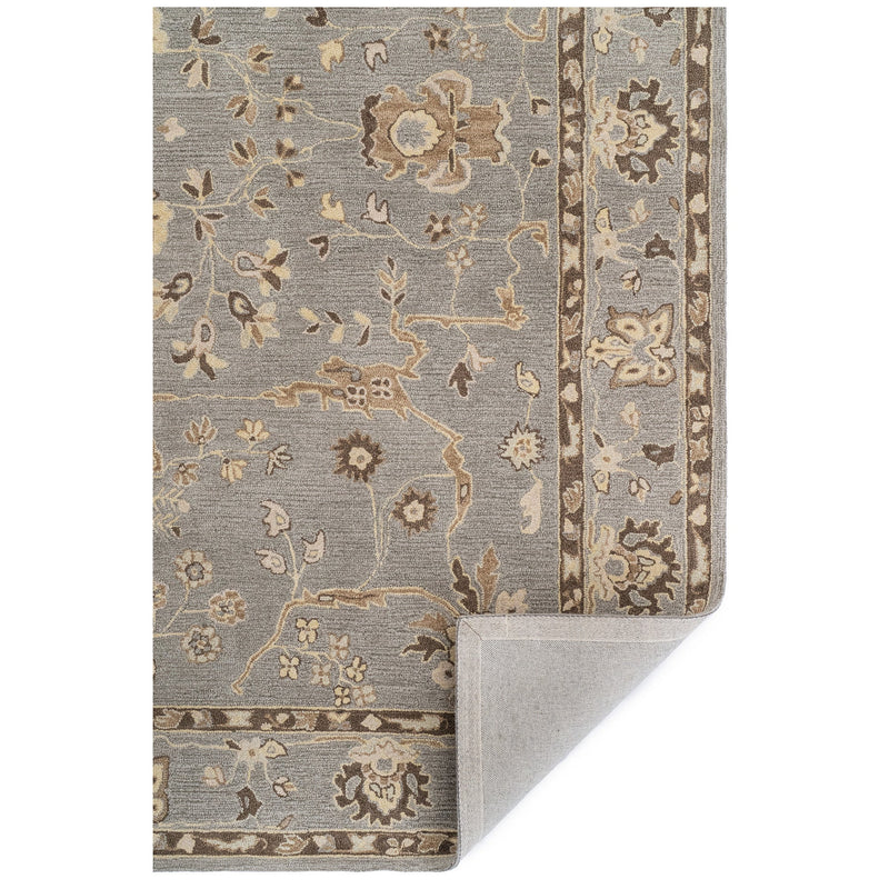 Azari-Isfahan Gray Hand Tufted Rug Rectangle Back image