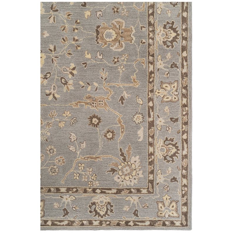 Azari-Isfahan Gray Hand Tufted Rug Rectangle Corner image