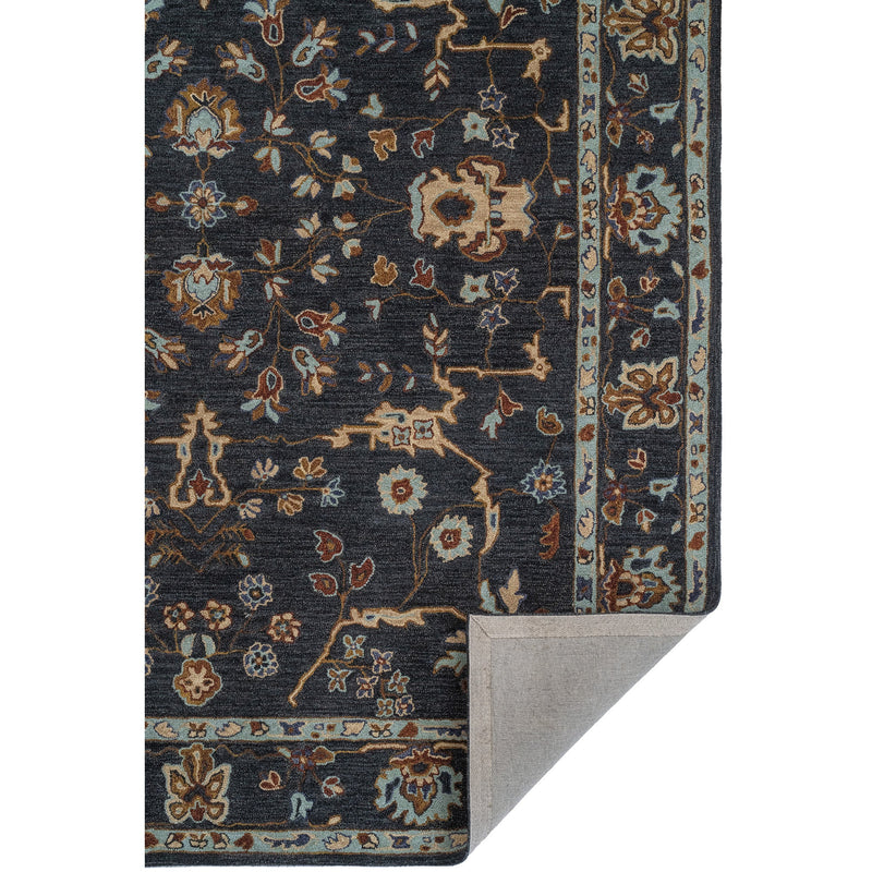 Azari-Isfahan Dark Sapphire Hand Tufted Rug Rectangle Back image