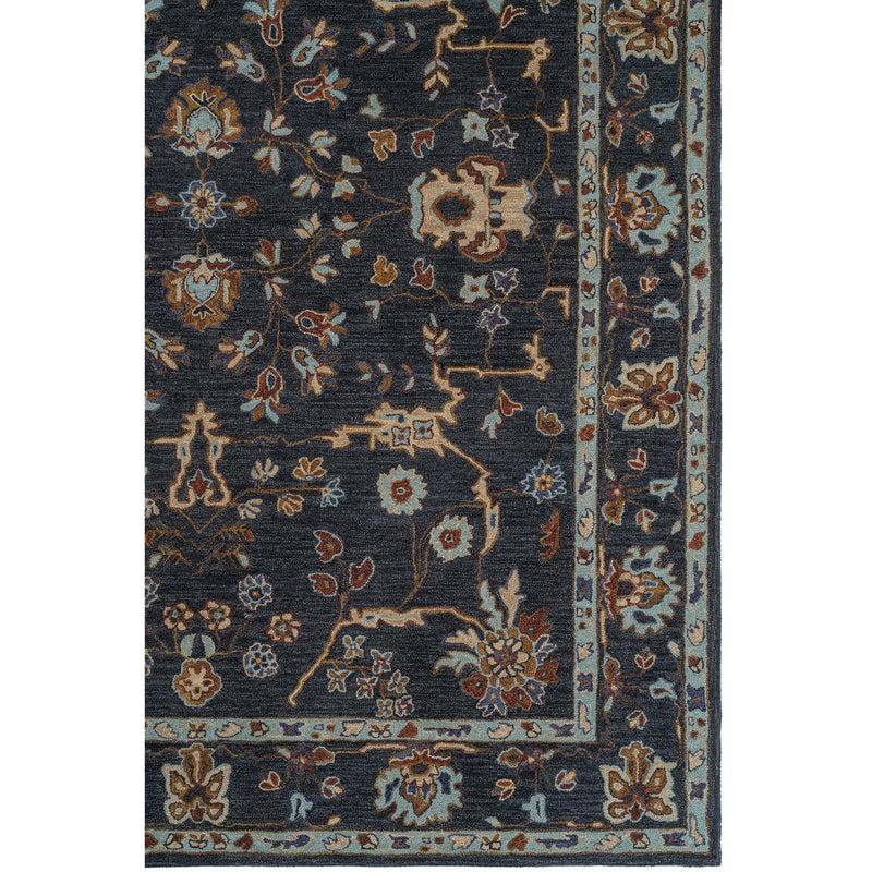 Azari-Isfahan Dark Sapphire Hand Tufted Rug Rectangle Corner image