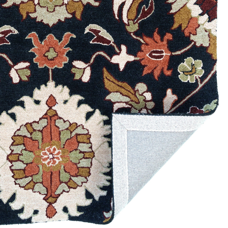 Azari-Keshan Ink Hand Tufted Rug Rectangle Back image