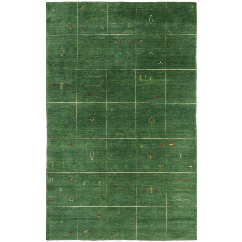 Zagros Verdant Green Hand Loomed Area Rug Rectangle SiloR image