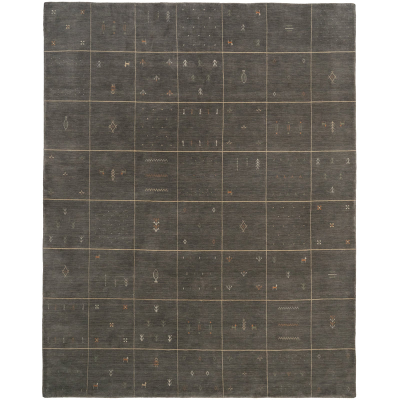 Zagros Steel Gray Hand Loomed Area Rug Rectangle SiloR image