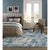 Brushstrokes Prussian Blue Machine Woven Rug Rectangle Roomshot image