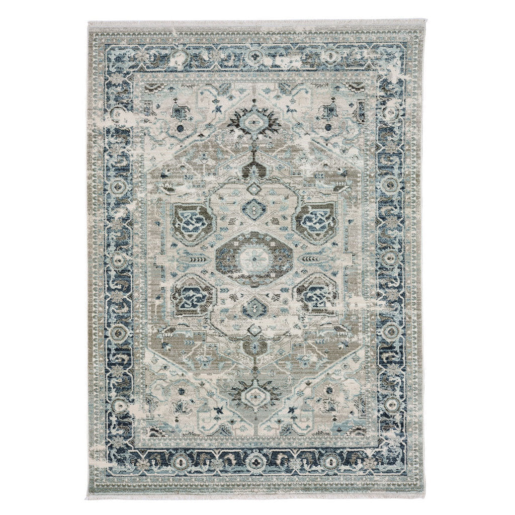 Alden-Heriz Silver Grey Machine Woven Rug Rectangle image