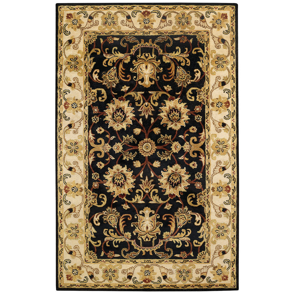 Eloquent Garden Brilliant Black Hand Tufted Rug Rectangle image