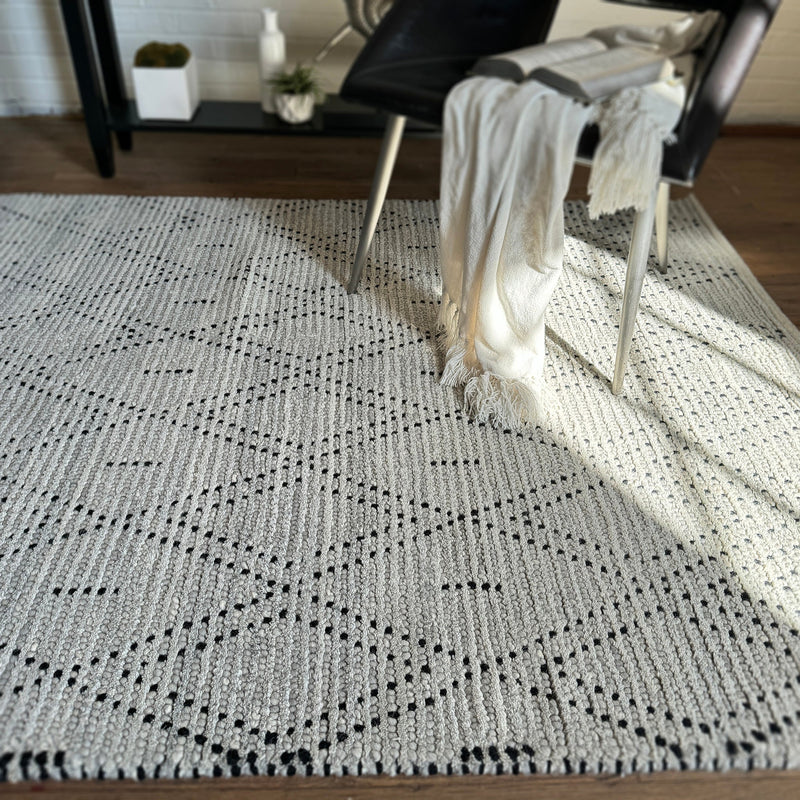 Geometrics Gray Hand Woven Area Rug Rectangle Roomshot image