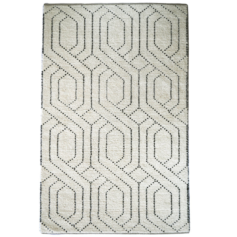 Geometrics Ivory Black Hand Woven Area Rug Rectangle image